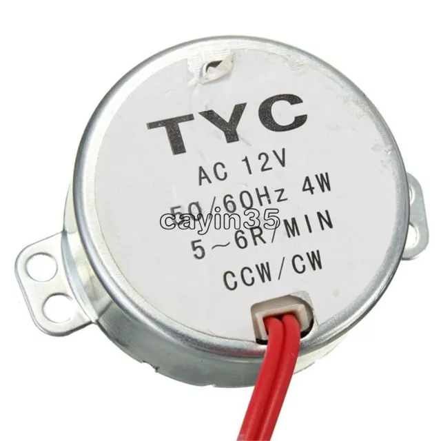 Pro TYC 50 12V 4W 50/60Hz Synchronous Motor 5/6RPM CW CCW Microwave Turntable UK