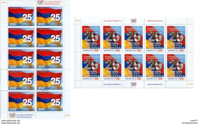 Armenia MNH** 2016 Mi 979-980 Sc 1074-1075 25 aniversario bandera de independencia