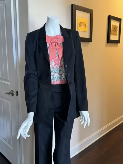 Boss Hugo Boss Women’s Size 6 Black Pinstripe Suit Jacket & Pants