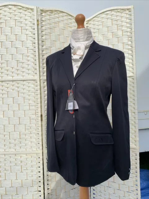 BNWT Dublin Flex-Ex Black Tailored Stretch Show Jacket. Double Vents