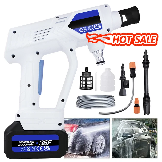 PRESSURE CORDLESS WASHER Gun Powerful High Performance Jet Wash For Car