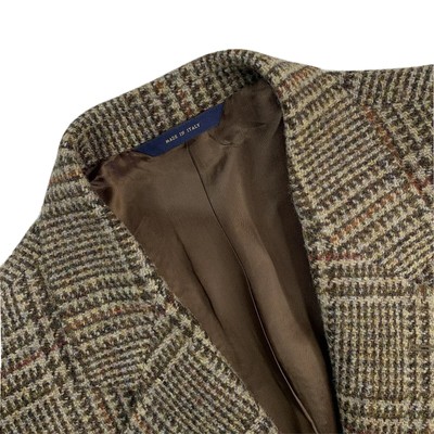Brooks Menthe 44 R Brooks Brothers Madison Compatible Avec X Harris Tweed Marron Plaid 