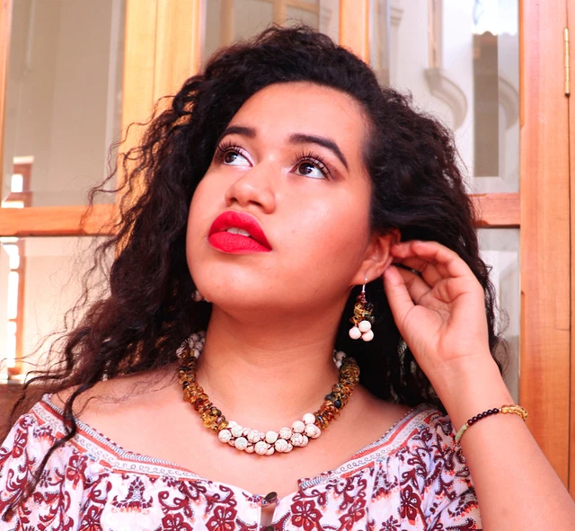 Handmade Womens Mexican Amber Necklace Earring Set Bohemian Jewelry Gift for Her