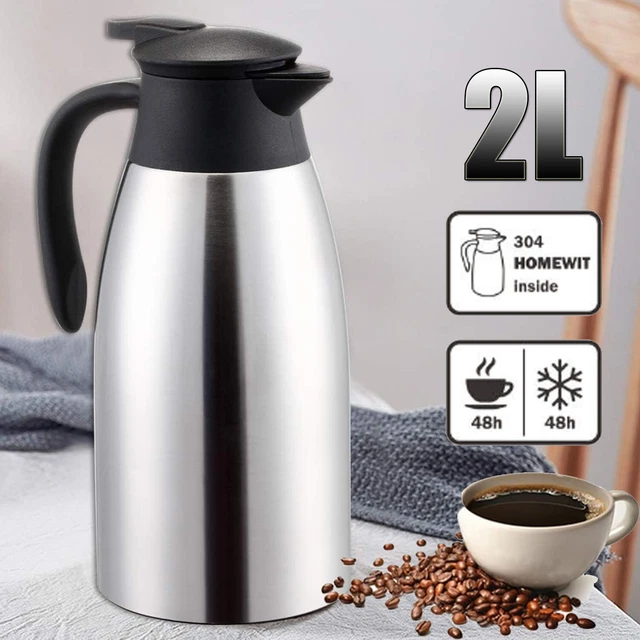 2er Set Thermoskannen Edelstahl 1,5L - Doppelschicht Isolierkanne Für Kaffee & Heißgetränke