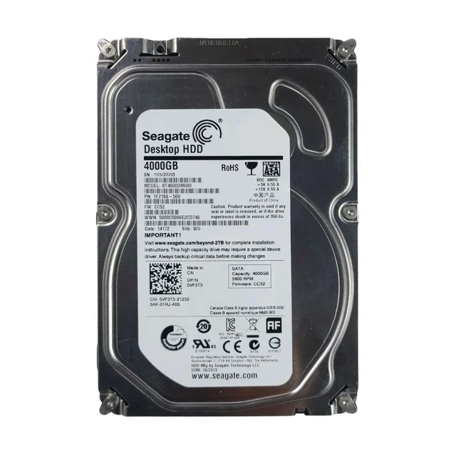 Disque Dur Seagate 4To ST4000VX013 D'occasion - Testé Et Fonctionnel