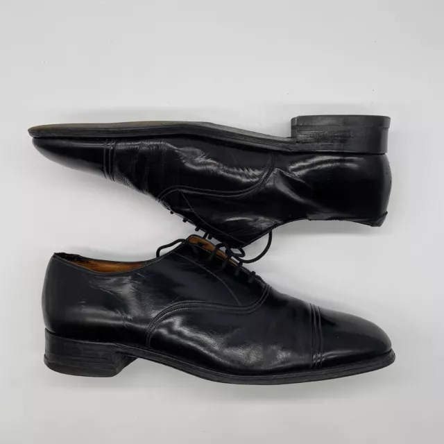 LOAKE 747B SHOES Black Oxford UK 9 Leather Work Formal Lace Up Made in ...