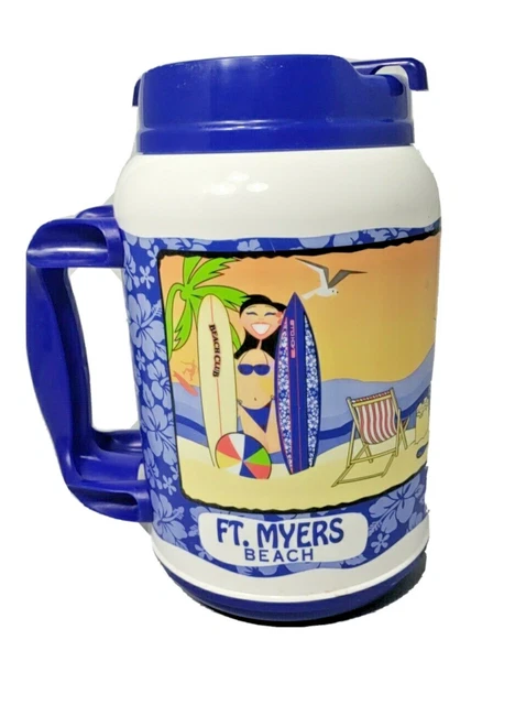 Whirley Travel Mug Cup Fort Myers Beach FLORIDA Beach Lee County 44oz. Ian