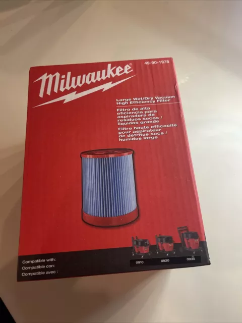 Milwaukee Large Wet/dry Vacuum High Efficiency Filter 49-90-1978/1 Box