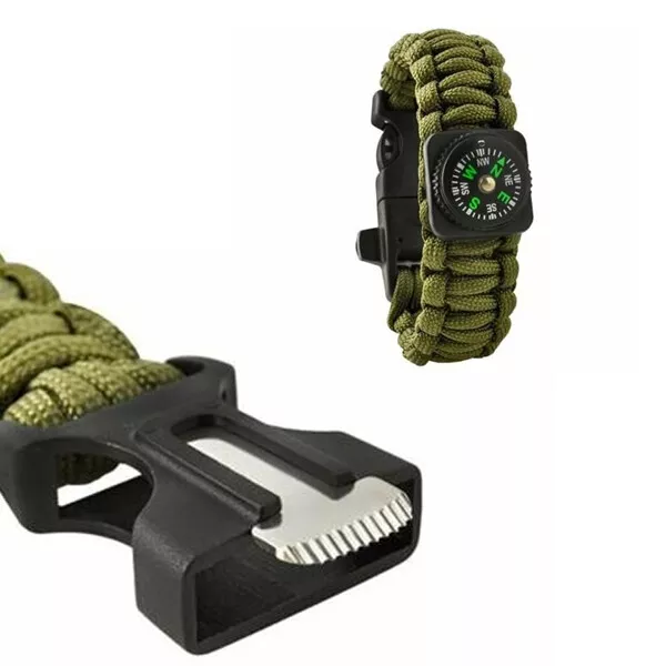 Braccialetto Paracord Sopravvivenza Militare Kit, Bracciale Sopravvivenza