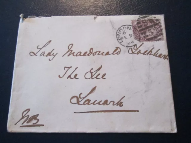 1d Lilac cover London SW/16 dup CARLTON CLUB Env Lanark 1887 Lady Macdonald No 6