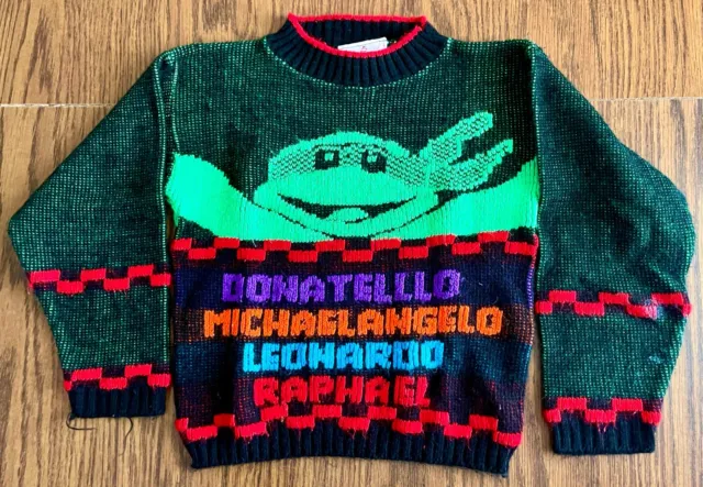 Vintage Teenage Mutant Ninja Turtles Pullover  Sweater -- Youth Small