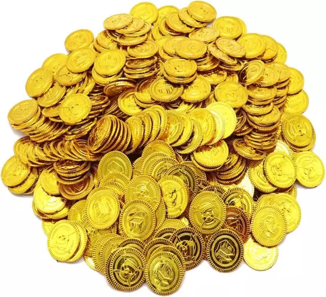 100 Stück Piratenschatz Goldmünzen Spielzeug, Piraten Schatz Gold-Münzen Spielge
