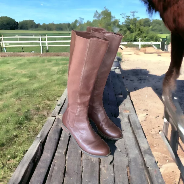 Cole Haan Air Women’s Tall Leather Equestrian Riding Boots Stretch Pull-On Sz 9B