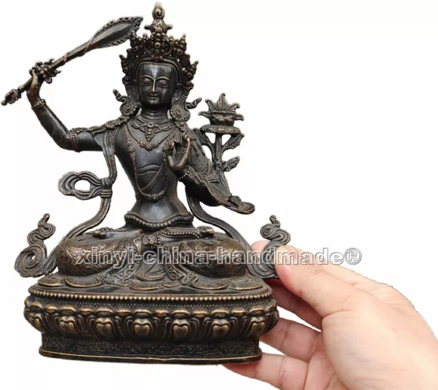 Old Manjushri Bodhisattva Prajnaparamita Buddha statue copper blessed treasures