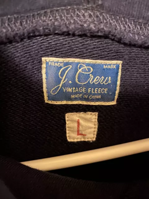 Men's Navy Blue J. Crew Heavy Sweatshirt Hoodie Size Large Great Condition