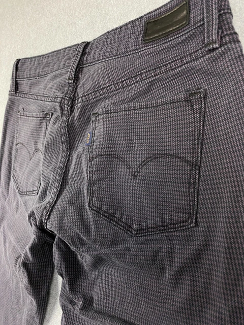 Vtg Levi's Women's Size 6 w29 Purple Houndstooth Skinny Leg Jeans
