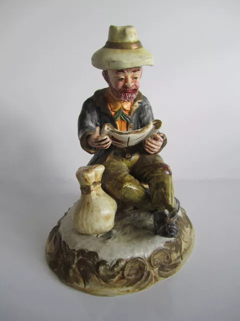 Capodimonte 'Tramp’ Signed by Artist - Figurine Ornament Porcelain China Pottery