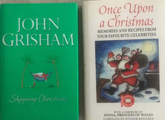 2xBooks~SKIPPING CHRISTMAS by John Grisham~ONCE UPON A CHRISTMAS Signed By Diana