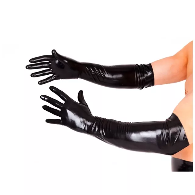 Adult Long Black Latex Gloves Fetish Fisting Dominatrix Cosplay Roleplay Master