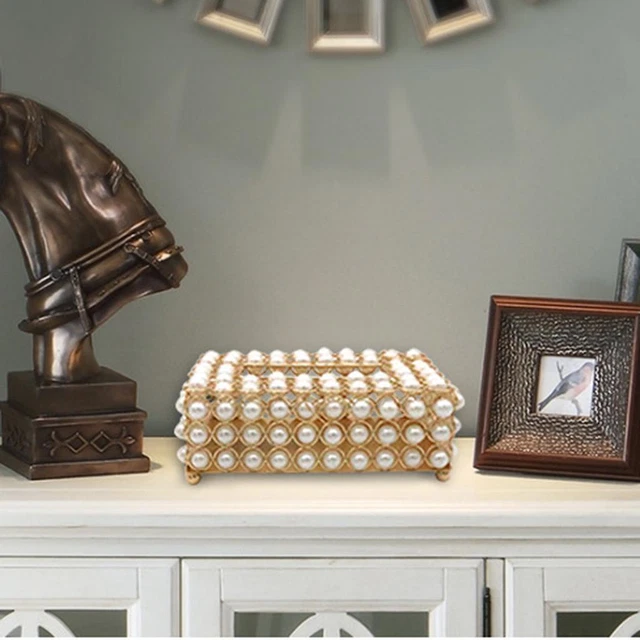 Modern Luxurious Simulation Pearl Tissue Box Holder Shinning