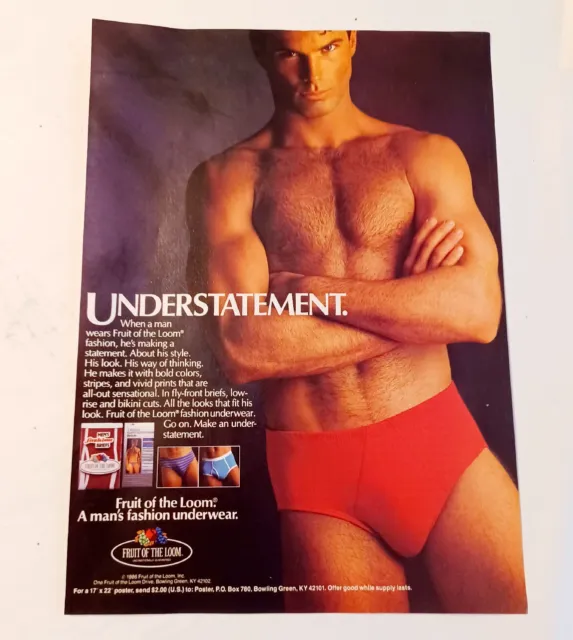 Vintage 1987 Print Ad: Fruit of the Loom Men's Underwear
