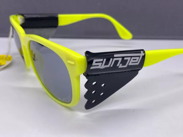 Alpina Sonnenbrille Herren Damen neon gelb Seitenschutz sunjet Vintage 80er