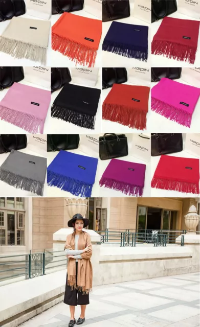 New Women Ladies Winter Warm Solid Pashmina Cashmere Gift Long Shawl Wrap Scarf