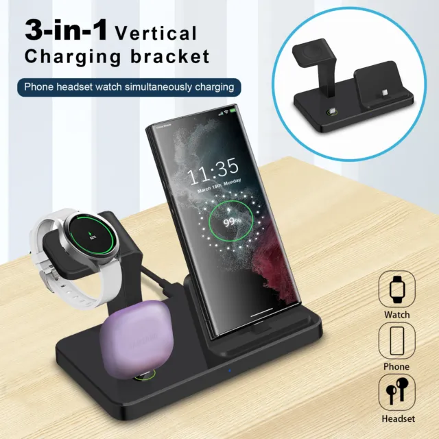 3in1 USB-C Ladegerät Ladestation Dock Für Samsung Galaxy Watch 6/5/4 S24 S23 S22