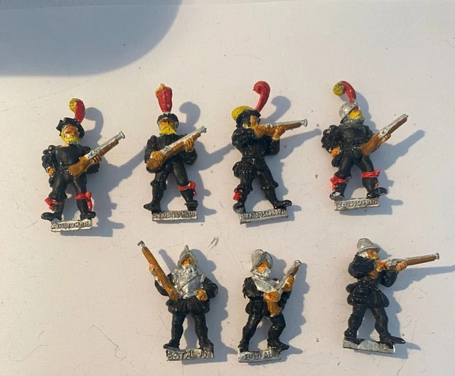 Lot 7 Figurines Warhammer Empire -Command Group - Imperial Hand Gunner - Metal 