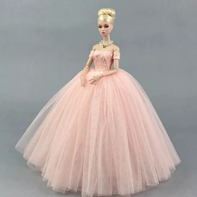 Pink Wedding Dress for 11.5inch Doll Princess Long Gown Doll Clothes 1/6 Toys 3