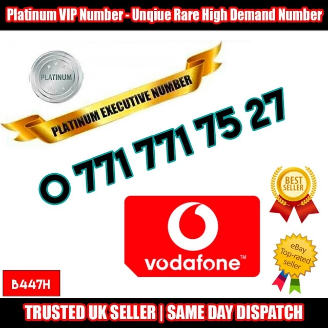 Platinum Number Golden Number VIP SIM - 0 771 771 75 27  - Rare Numbers - B447H