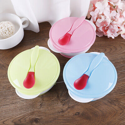 Baby feeding suction bowl set slip-resistant tableware with sensing spoon In  F.