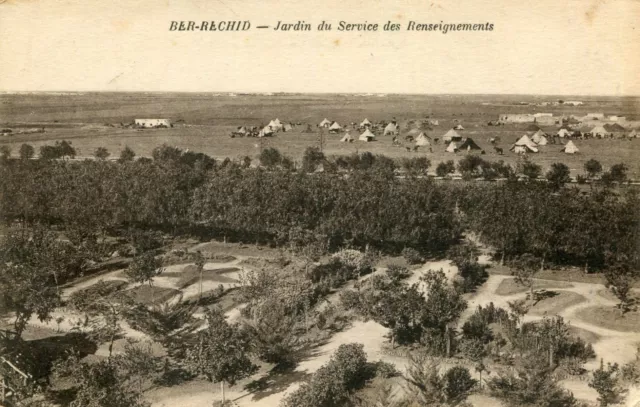 Carte MAROC BER RECHID Jardin du Service des Renseignements Après le campement