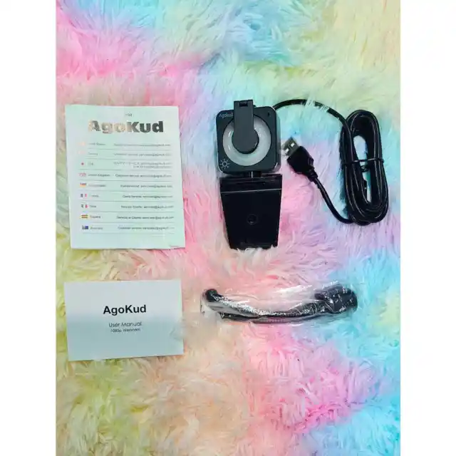 Webcam with Microphone for PC Autofocus USB Web Cam Streaming Camera for Skype