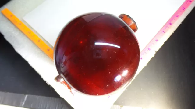 Ruby Red Glass Lightning Rod Ball Weathervane