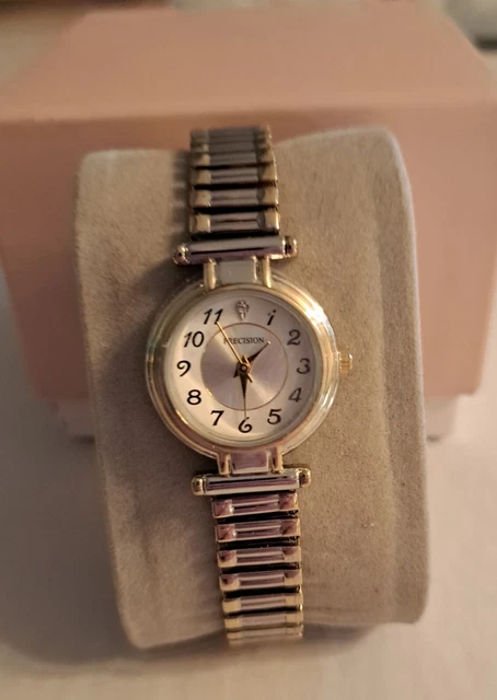 New Precision Women's Dual Tone 7.5" Watch Stretch Band