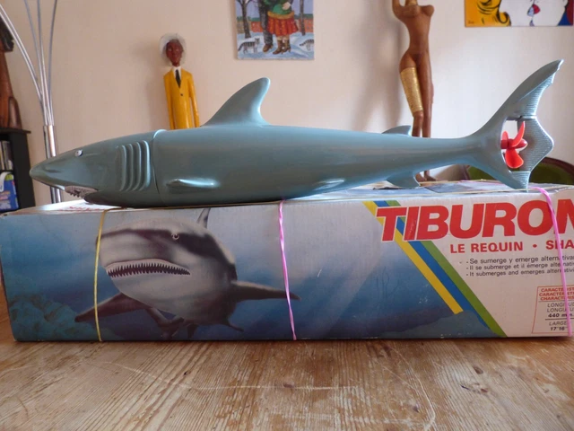 Crochet Requin Géant Ancien 3x7 Avec Chaîne - 31 Cm - Rare - Occasion Pour Pêche Gros Jeu