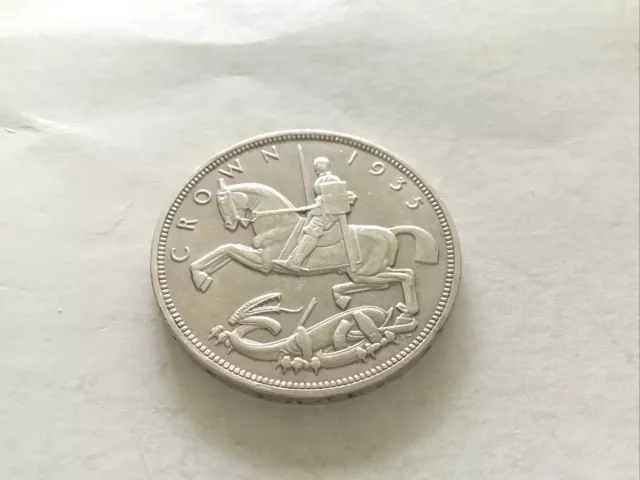 1935 George V  Rocking Horse Crown Silver  E.F Grade