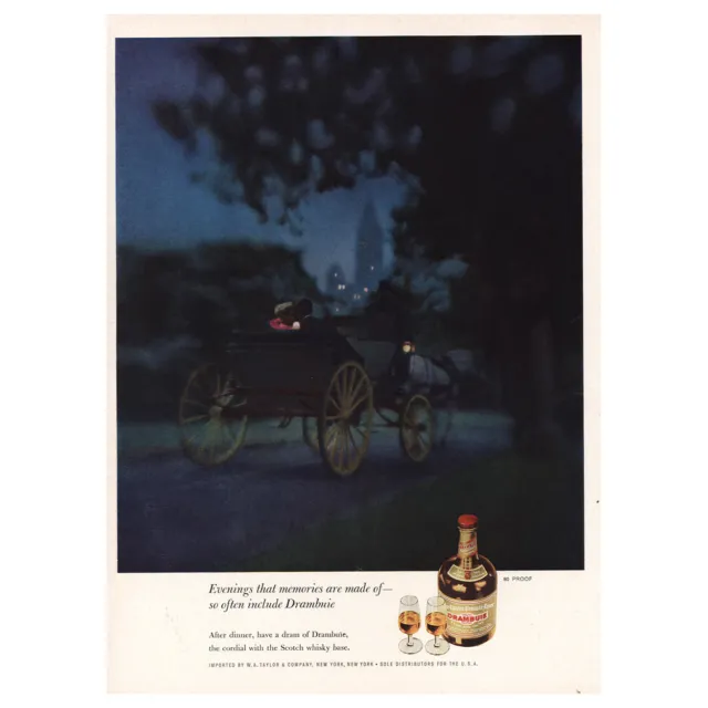 1962 Drambuie: Evenings That Memories Are Made Vintage Print Ad