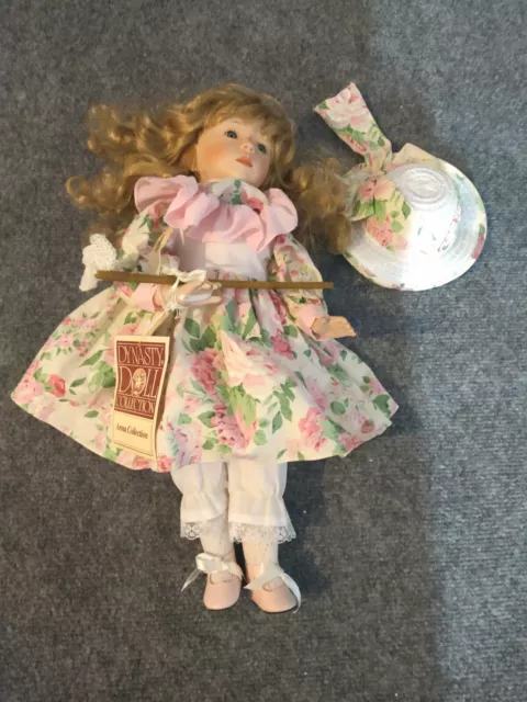 Dynasty Anna Collection rare Jenny Porcelain Doll with Butterfly Net 1988