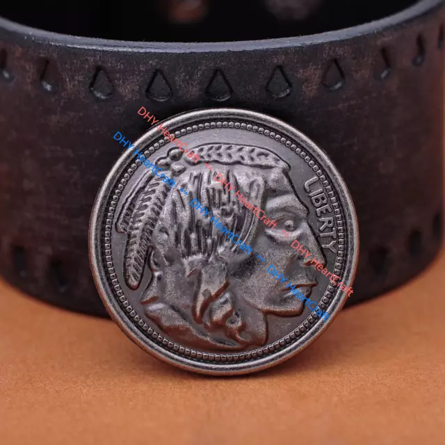 2PC BUFFALO NICKEL INDIAN HEAD Western Leathercraft Belt Coin Conchos Screwback
