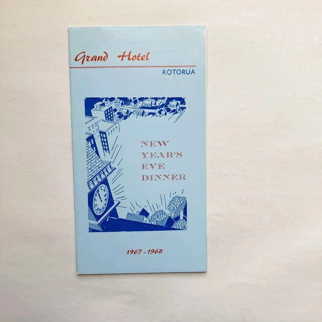 VINTAGE 196768 NEW Year's Eve Dinner Menu Grand Hotel Rotorua New