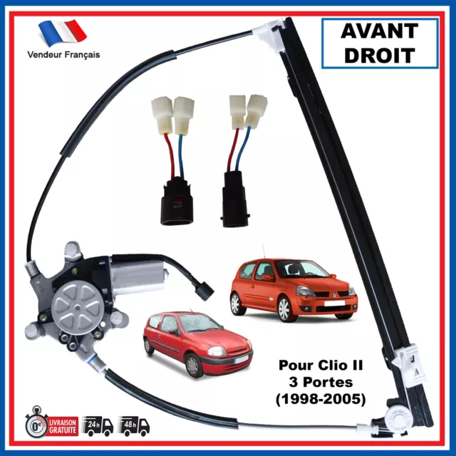 Leve Vitre Clio 2 ( 3 Portes ) Complet Avec Moteur Et Mecanisme Avant Droit