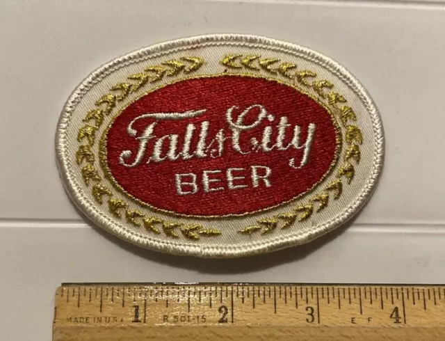 Falls City Beer Red White Gold Embroidered Patch Badge