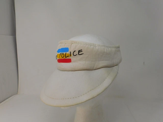 Vintage The Police Rock Band Concert Sun Visor Hat Adjustable Distressed