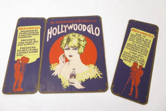 VTG Art Deco Flapper HOLLYWOOD GLO SKIN TONIC Cosmetic ADVERTISING DISPLAY SIGN