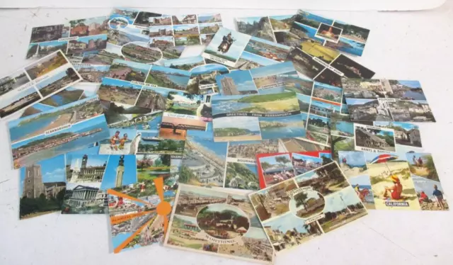 Job Lot - Vintage Uk Holiday Multi View Postcards (1960-1970'S)