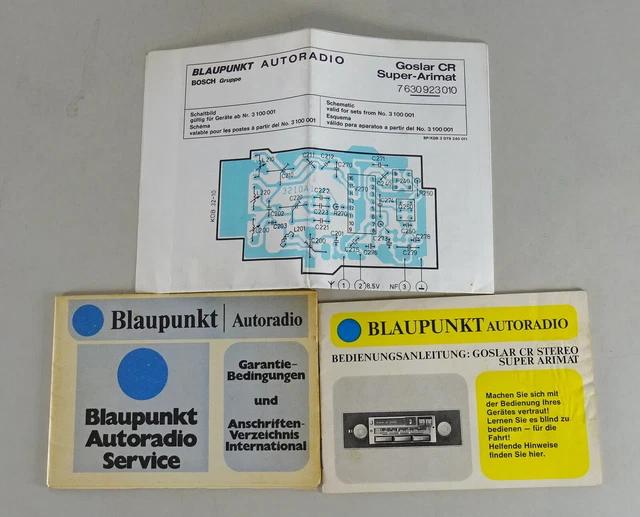 OPERATING INSTRUCTIONS/MANUAL BLAUPUNKT Radio Goslar Cr / Super Arimat