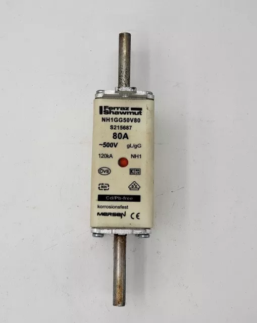 Ferraz Shawmut Lindner Sécurité NH1GG50V80 Insert Fusible 80A 500V
