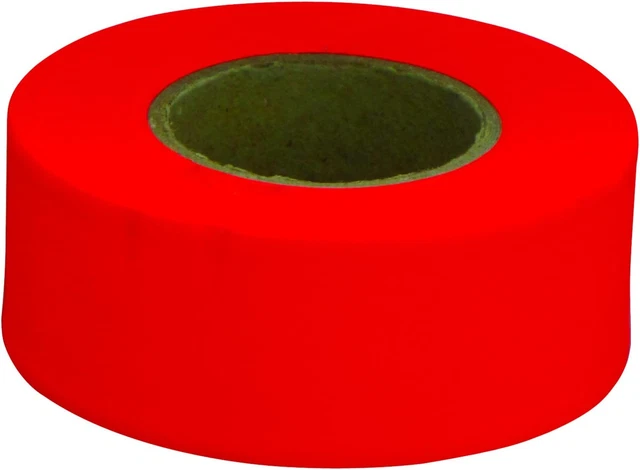 12 Pack 17000 150' X 1-3/16" Flagging Tape - Fluorescent Orange